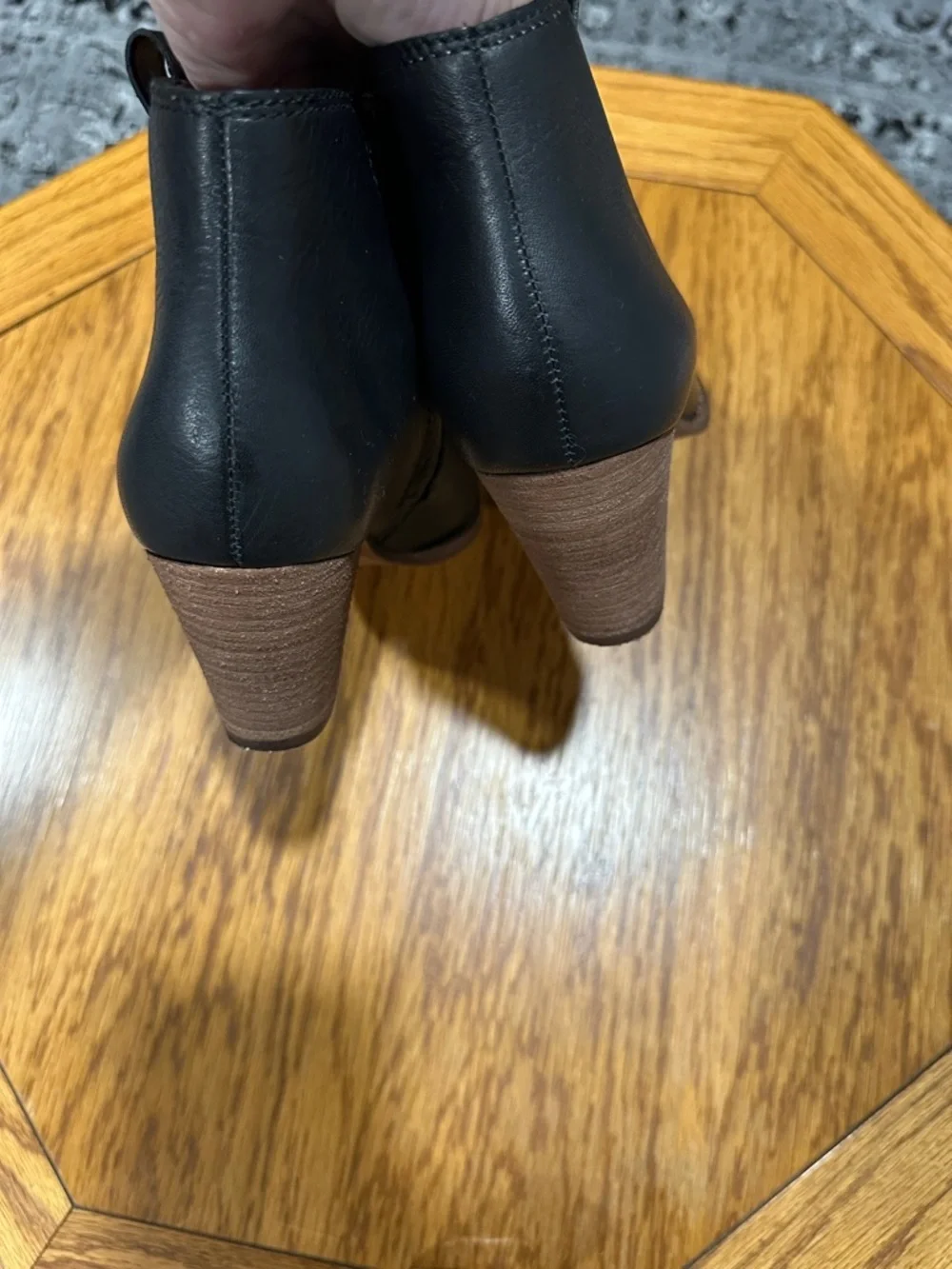 *MADEWELL* Black x Tan Leather Block Heel Ankle Billie Boots Size 8
